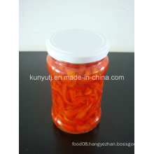 Sweet Red Pepper Slices in Glass Jar